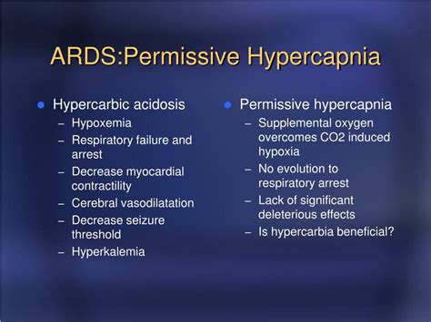 permissive hypercapnia in ards